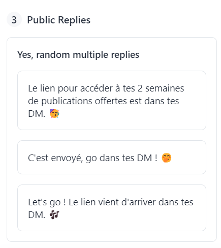Réponses automatiques sur instagram